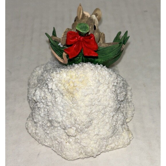 Charming Tails Silvestri Mice Sledding on a Leaf Figurine Dean Griff Rare Item - Picture 5 of 12